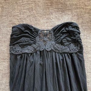 Black strapless top